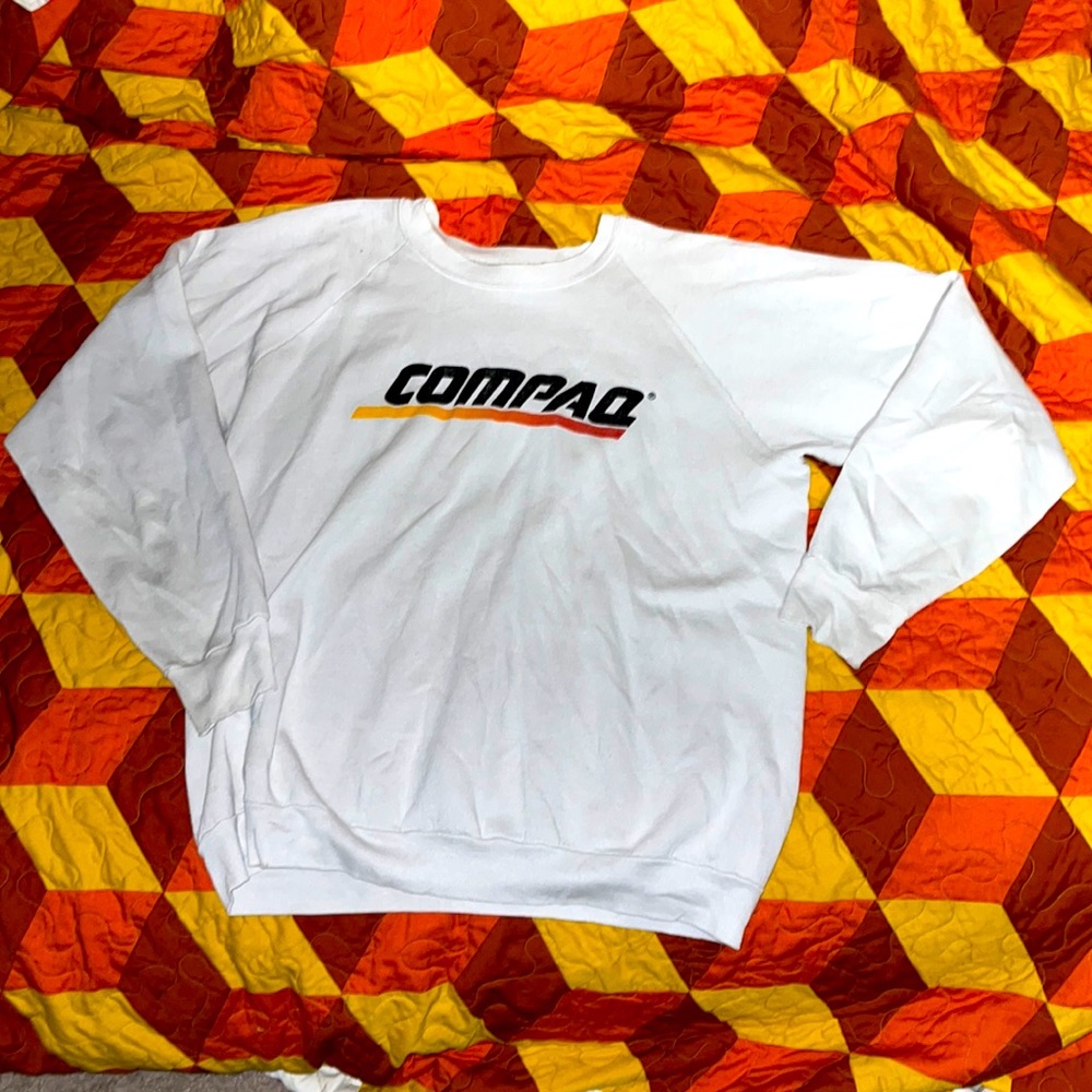 Vintage 80s Compaq Retro Computer Crew Neck Sweatshirt